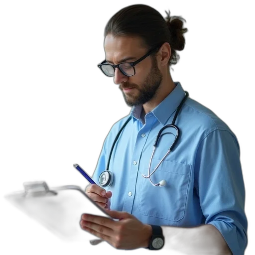 staff, doctor, writing, his transparent PNG cut-out