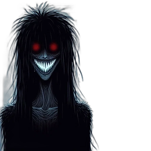 creature, mask, hair, face transparent PNG cut-out