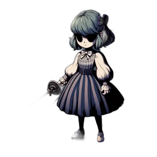 dress, staff, weapon, creature transparent PNG cut-out