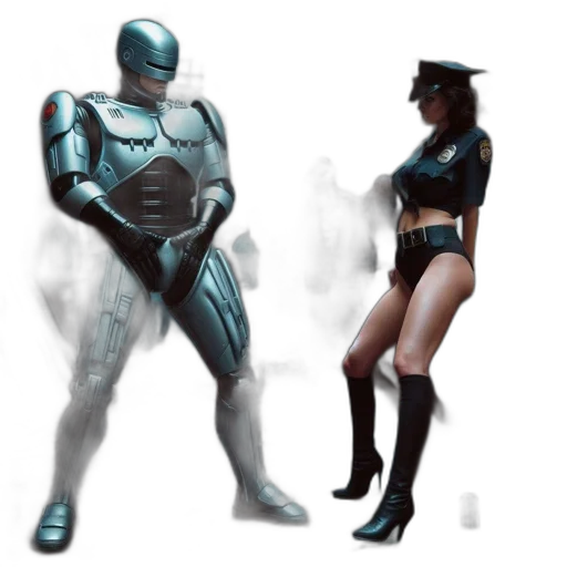 robot, concept art, 3d render, comic book art transparent PNG cut-out