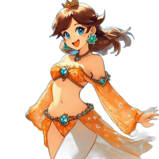 dress, staff, jewelry, crown transparent PNG cut-out