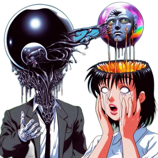 mask, cyberpunk, vaporwave, concept art transparent PNG cut-out