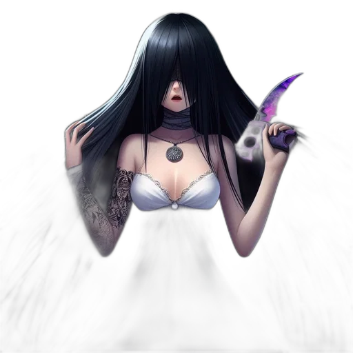 hair, weapon, staff, sword transparent PNG cut-out