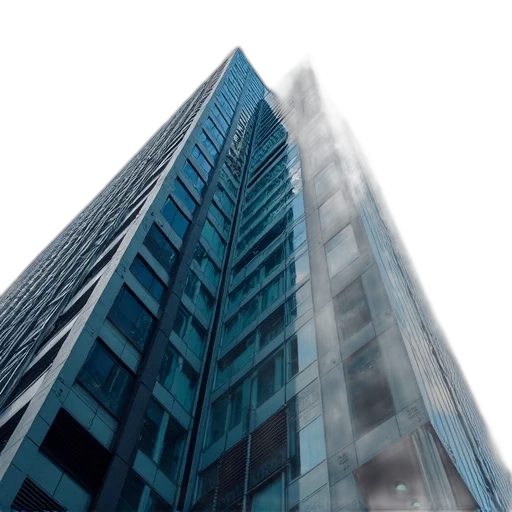 building, umbrella, robot, 3d render transparent PNG cut-out