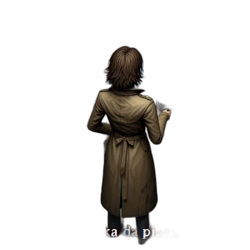 dress, jacket, staff, weapon transparent PNG cut-out