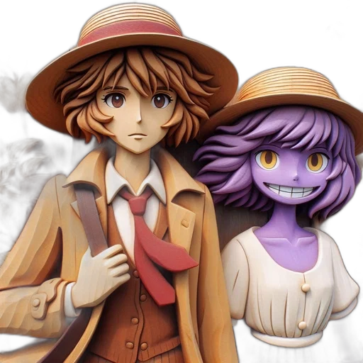 hat, concept art, anime, watercolor transparent PNG cut-out