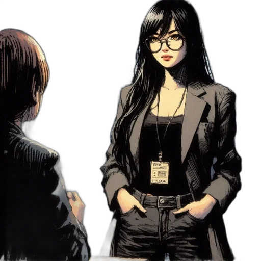 jacket, staff, comic book art, concept art transparent PNG cut-out