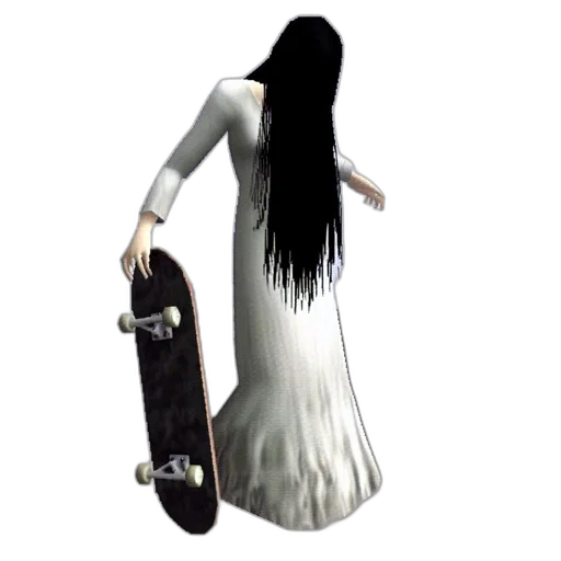 dress, creature, hair, staff transparent PNG cut-out