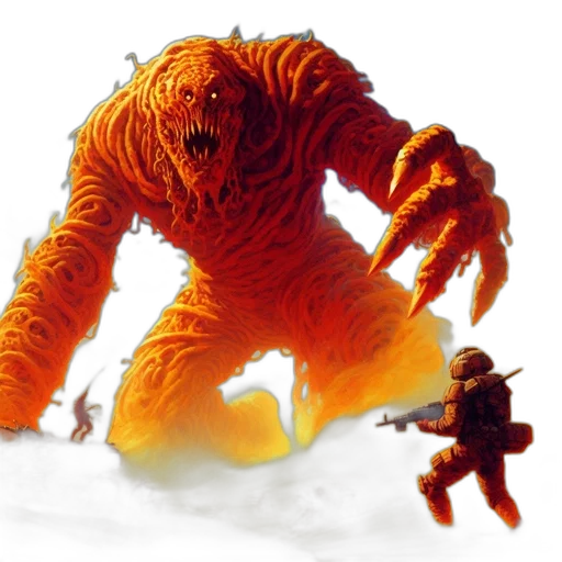 creature, concept art, comic book art, fire transparent PNG cut-out