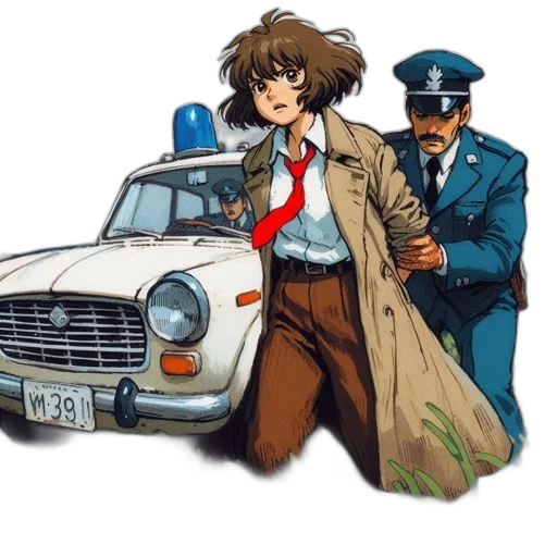 car, jacket, weapon, staff transparent PNG cut-out