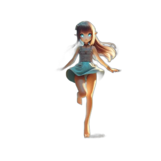 dress, robot, staff, creature transparent PNG cut-out