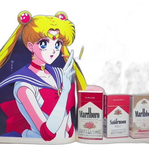 vaporwave, anime, fire, sailor transparent PNG cut-out