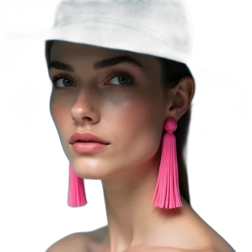 hat, jewelry, face, hair transparent PNG cut-out
