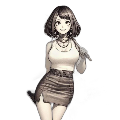 dress, staff, jewelry, weapon transparent PNG cut-out