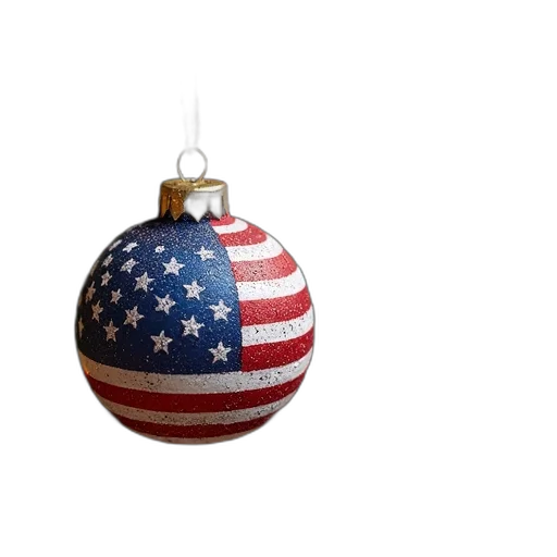 3d render, american, flag, christmas transparent PNG cut-out