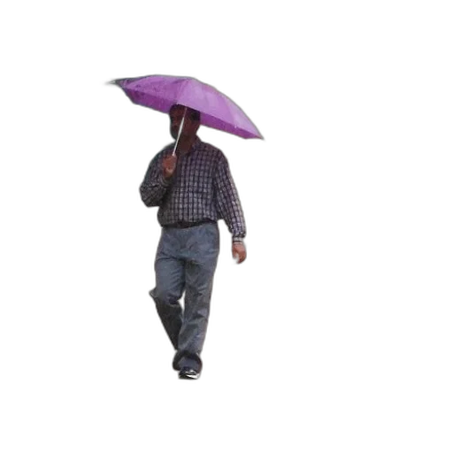 umbrella, jacket, hat, staff transparent PNG cut-out