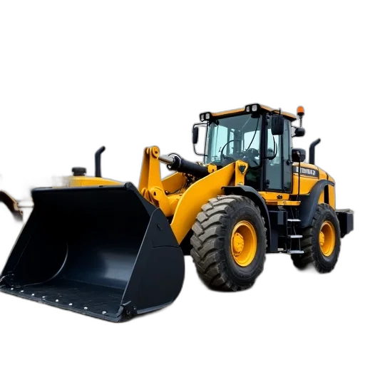 yellow, bulldozer, black, bucket transparent PNG cut-out