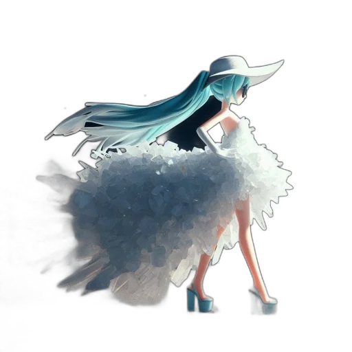 dress, creature, weapon, staff transparent PNG cut-out