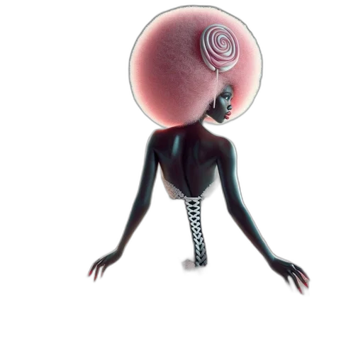 creature, robot, staff, hair transparent PNG cut-out