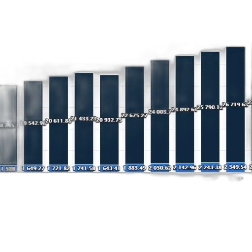 3d render, blue, bar, chart transparent PNG cut-out