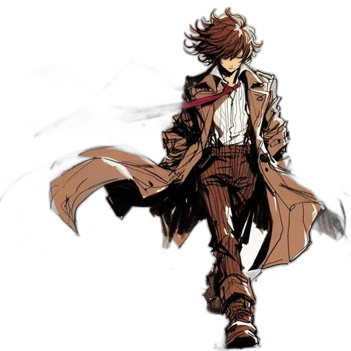 jacket, staff, weapon, concept art transparent PNG cut-out