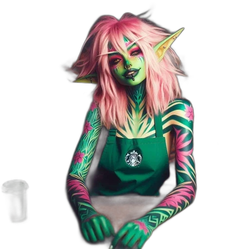 creature, staff, dragon, fantasy art transparent PNG cut-out