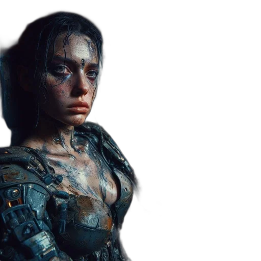 face, robot, cyberpunk, concept art transparent PNG cut-out
