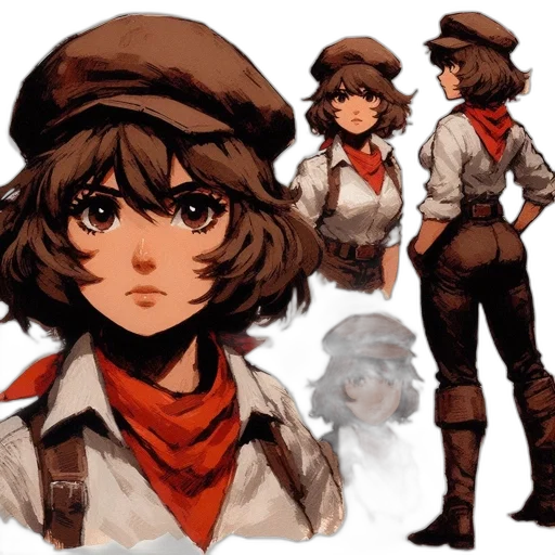 hat, staff, jacket, weapon transparent PNG cut-out