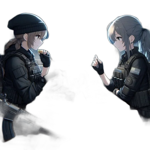 jacket, weapon, staff, mask transparent PNG cut-out