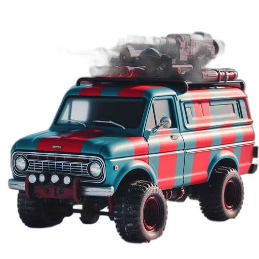 car, weapon, concept art, 3d render transparent PNG cut-out