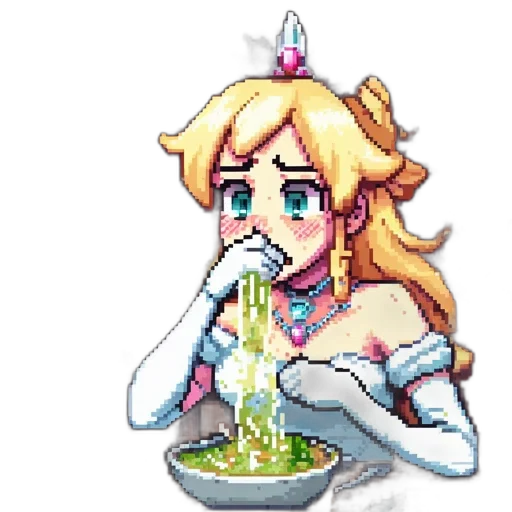 food, staff, pixel art, vaporwave transparent PNG cut-out