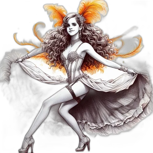 dress, fantasy art, concept art, pencil sketch transparent PNG cut-out