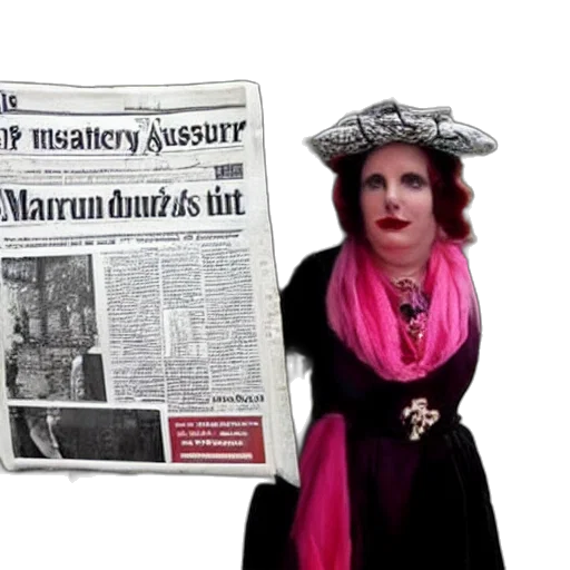 newspaper, photo, woman, fancy transparent PNG cut-out