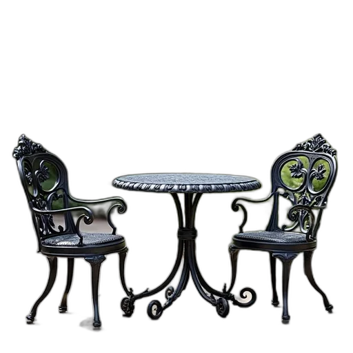 furniture, 3d render, black, iron transparent PNG cut-out