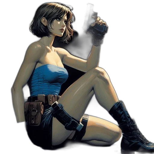 concept art, comic book art, cyberpunk, pixel art transparent PNG cut-out