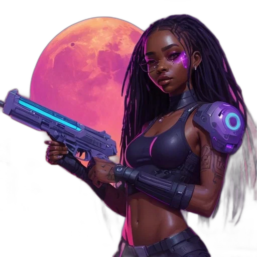 weapon, cyberpunk, concept art, fantasy art transparent PNG cut-out
