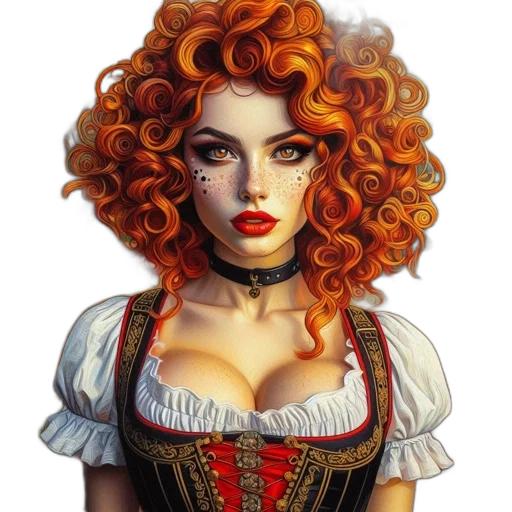 dress, face, fantasy art, photorealistic transparent PNG cut-out
