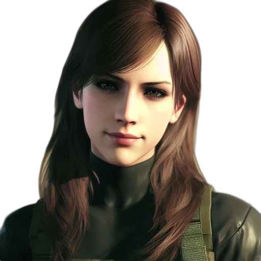 face, jacket, staff, weapon transparent PNG cut-out