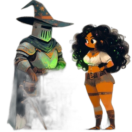 concept art, fantasy art, comic book art, pixel art transparent PNG cut-out