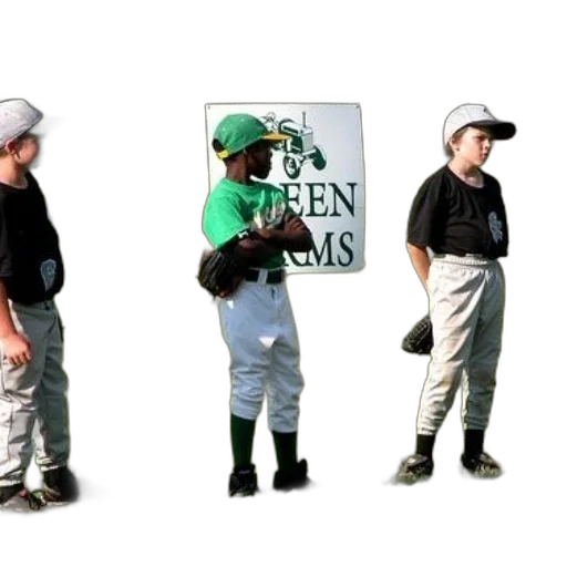 three, young, baseball, players transparent PNG cut-out