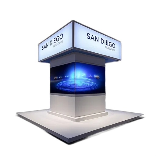 3d render, san, diego, booth transparent PNG cut-out