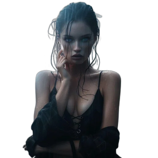 jewelry, jacket, dress, face transparent PNG cut-out