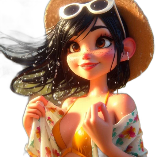 dress, jewelry, hat, staff transparent PNG cut-out