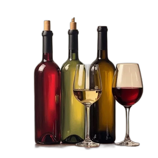 bottle, 3d render, three, wine transparent PNG cut-out