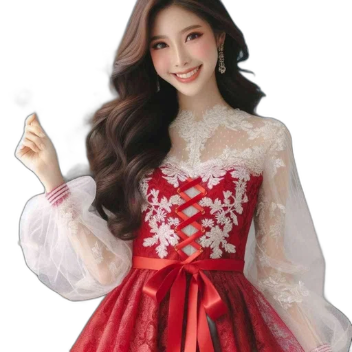 dress, photorealistic, 3d render, oil painting transparent PNG cut-out