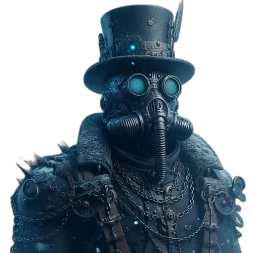 robot, mask, staff, hat transparent PNG cut-out