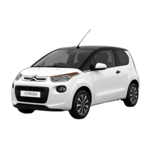 car, 3d render, white, compact transparent PNG cut-out