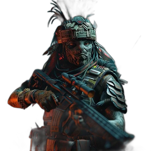 weapon, staff, face, creature transparent PNG cut-out