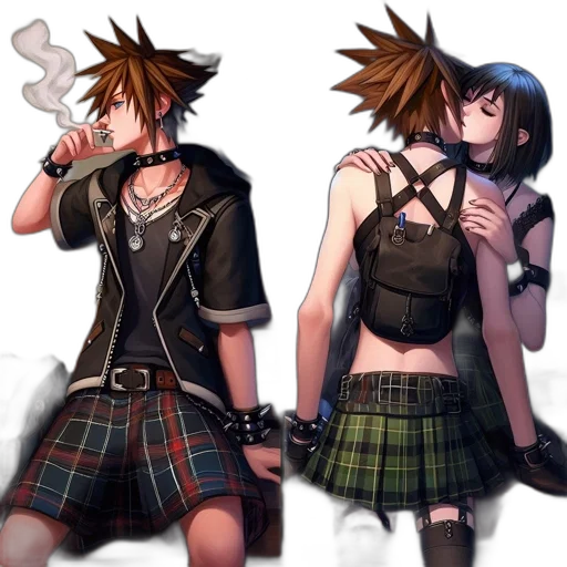 dress, concept art, cyberpunk, anime transparent PNG cut-out