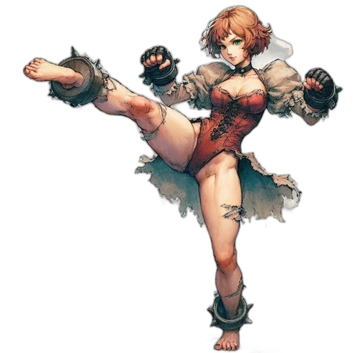 weapon, dress, staff, shoes transparent PNG cut-out